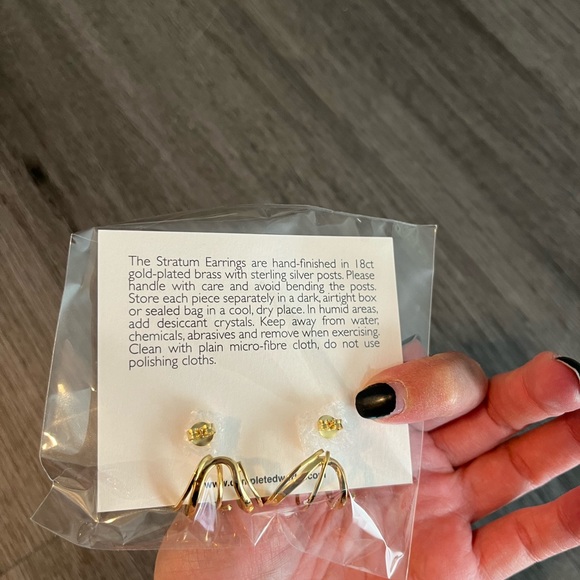 Completed Works Gold Earrings - Picture 3 of 3